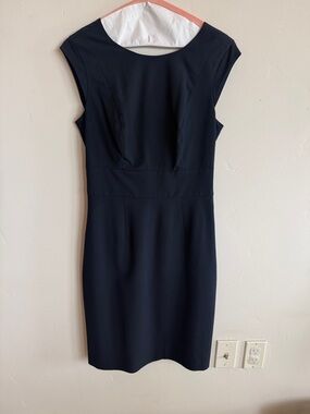 The Limited Navy Cap-Sleeve Midi Sheath Dress